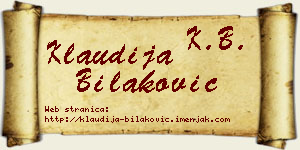 Klaudija Bilaković vizit kartica